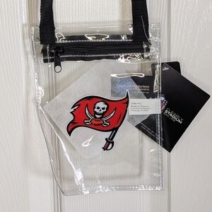 Tampa Bay Buccaneers Game Day Pouch Clear Vinyl Logo Crossbody 6" x 8.5" Zip NWT